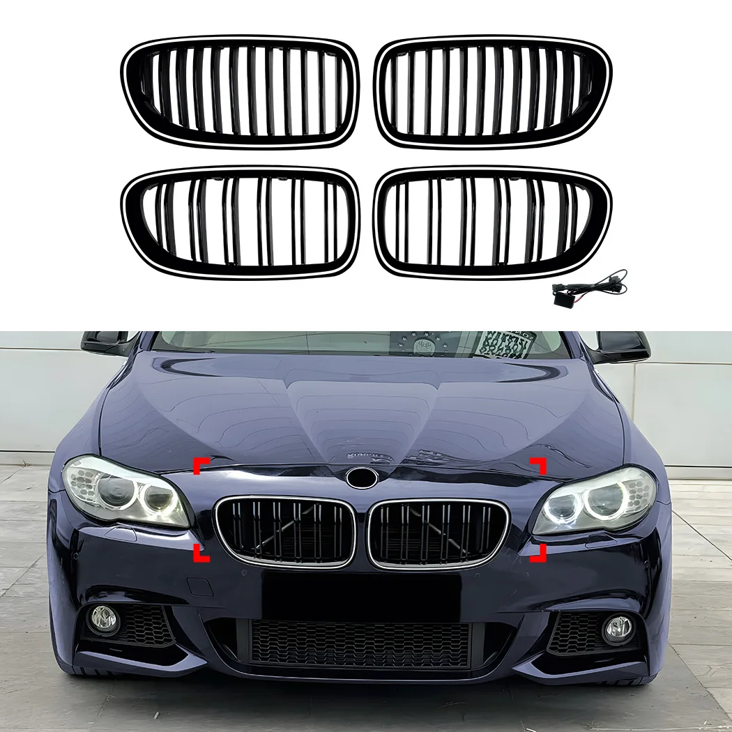 

Applicable FOR BMW 5 Series F10 F11 LED light-emitting grille, single bar double bar air intake grille modification