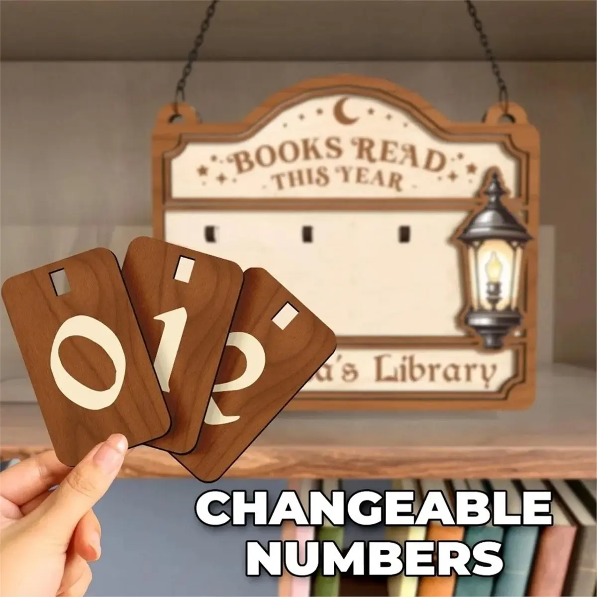 forfor Books Read This Year Counter, Book Tracker for Home Library Decor, Book Counter Book Lover Gift
