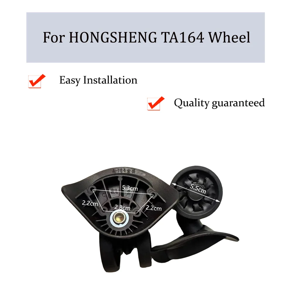 For HONGSHENG TA164 Universal Wheel Replacement Trolley Case Luggage Pulley Silent Smooth Shock Absorbing Durable Caster Wheels