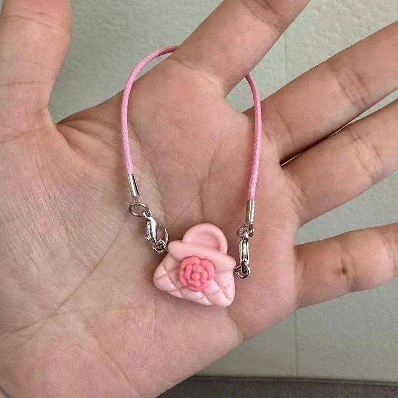 1Pc Mini Doll Plush Bag Dress‑up Accessories for 17cm Doll, Dollhouse Hanging Neck Pendant Key Chain Schoolbag Decor