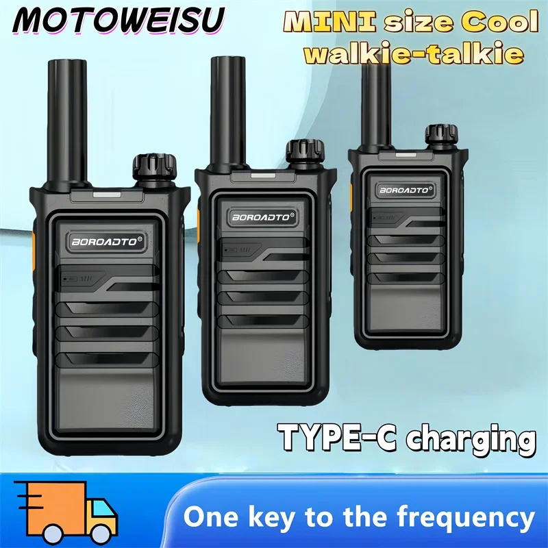 

VOX Handsfree Mini Walkie Talkie 2PCS 3-Speed Fast Charging Professional Two-way Radio UHF 400-470MHz Outdoor Camp Hotel Cafe