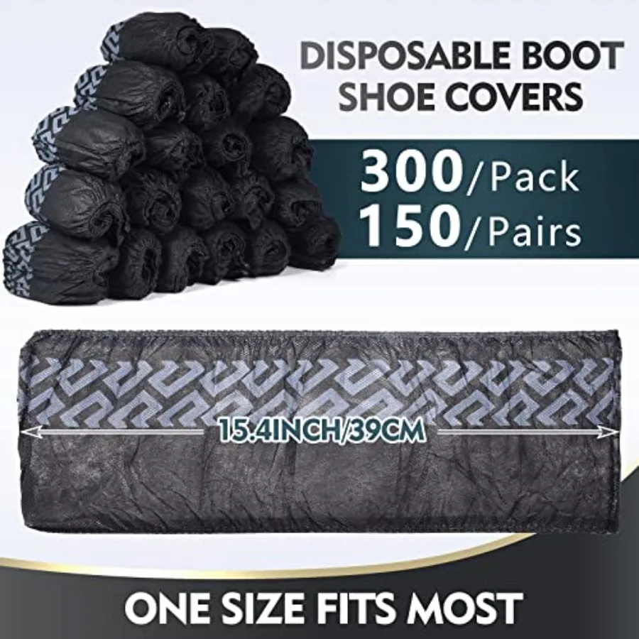Zhanmai 300 Pack Disposable Shoe Covers Non Slip Disposable Large Foot Booties Shoe Covers for Indoors Contractors Floor and Ca