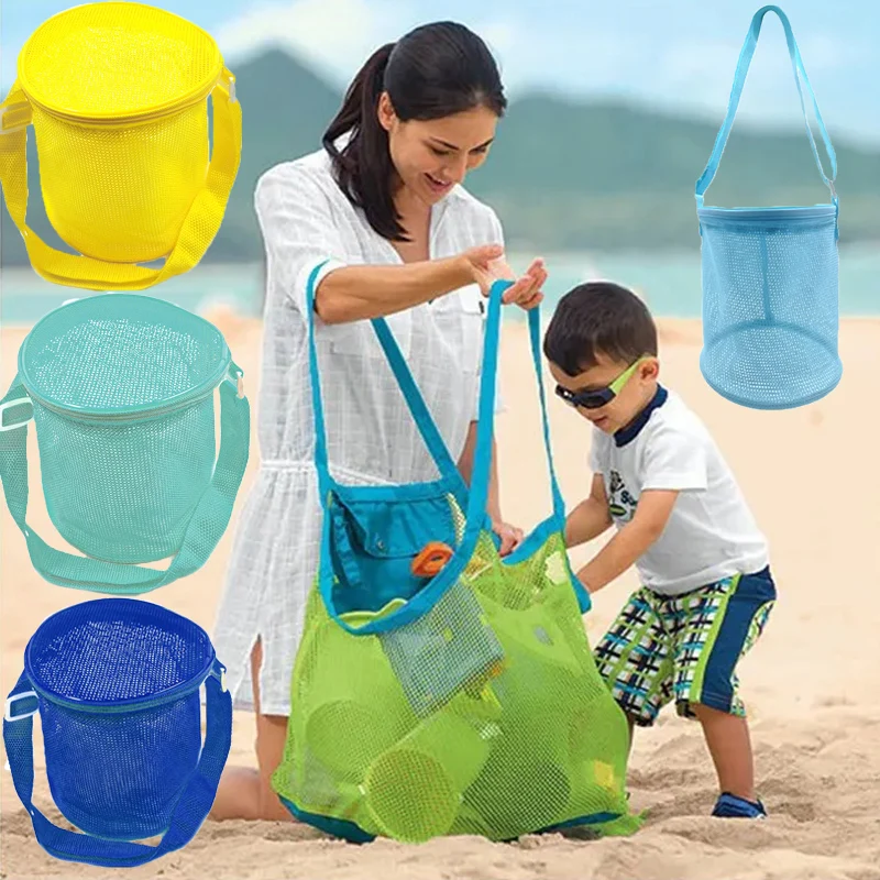 

Protable Mesh Bag Kids Toys Storage Bag Children Beach Backpack Sand Away Outdoor Large Beach Eco Bag Women Cosmetic Makeup Bag