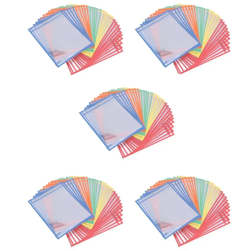 150 Multicolored Dry Erase Pockets,Oversize 10 X 13 Pockets, For Classroom Organization,Reusable Dry Erase Pockets