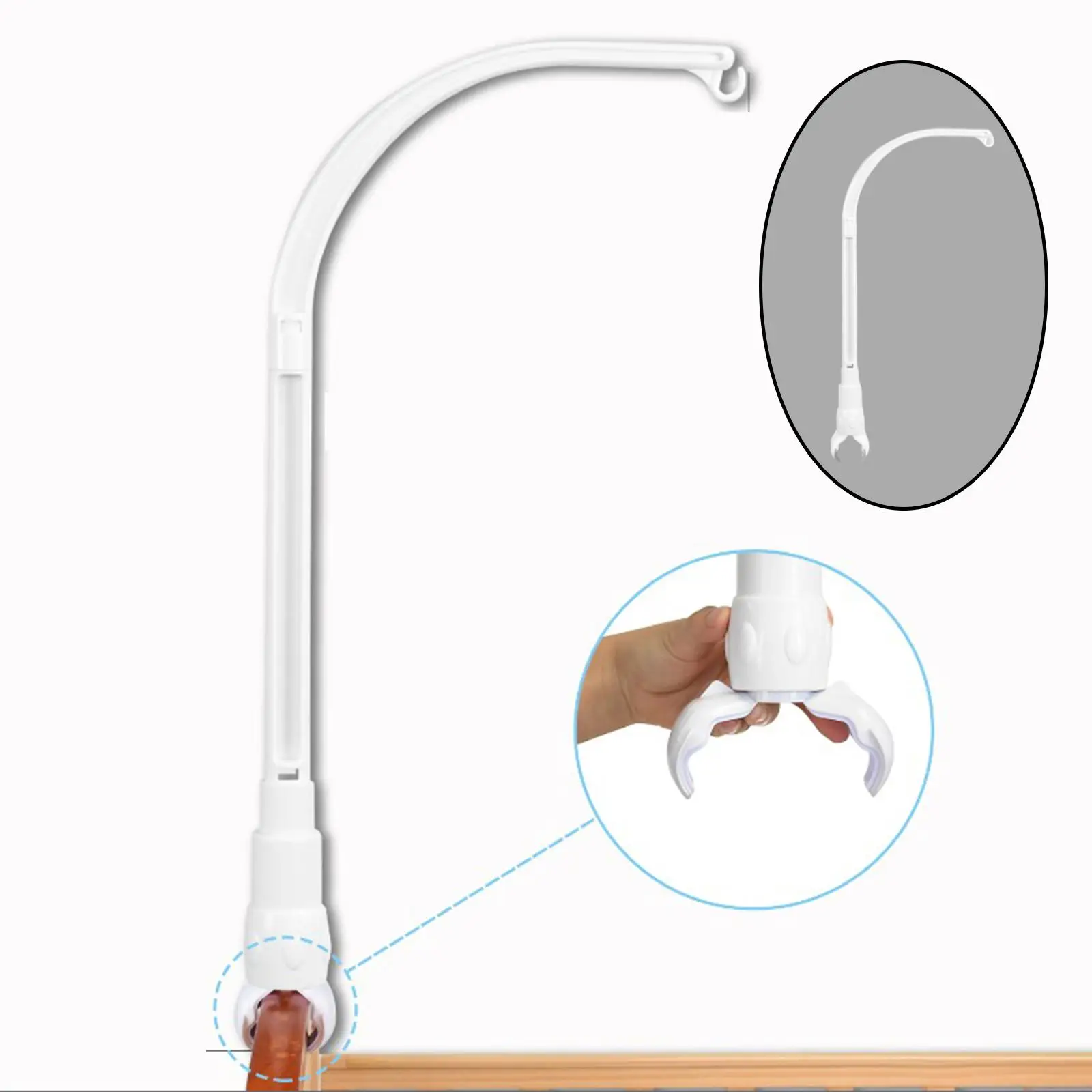 Baby Crib Mobile Bed Holder Bed Bell Bracket Nursery Rotated Stent Set Decoration Music Box for 6-18 Month Screw Free