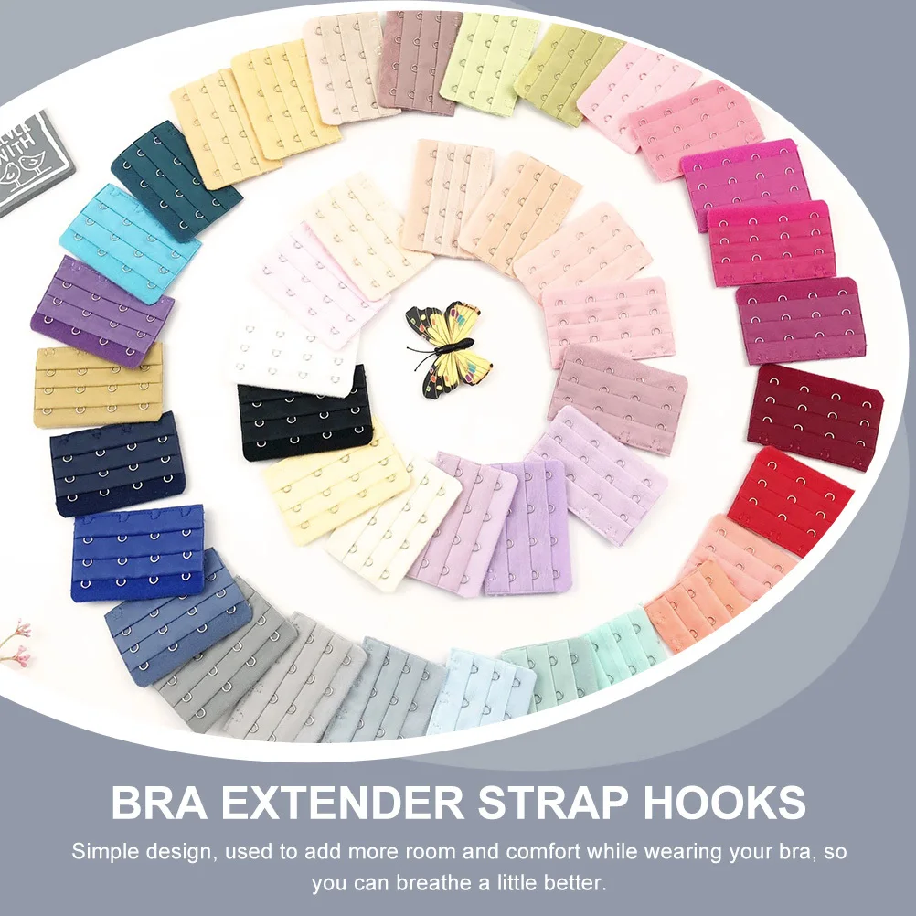 30 قطعة من خطافات تمديد حمالة الصدر الناعمة القابلة للتمدد المريحة لحزام حمالة الصدر ومشبك تمديد موسع النطاق الخلفي