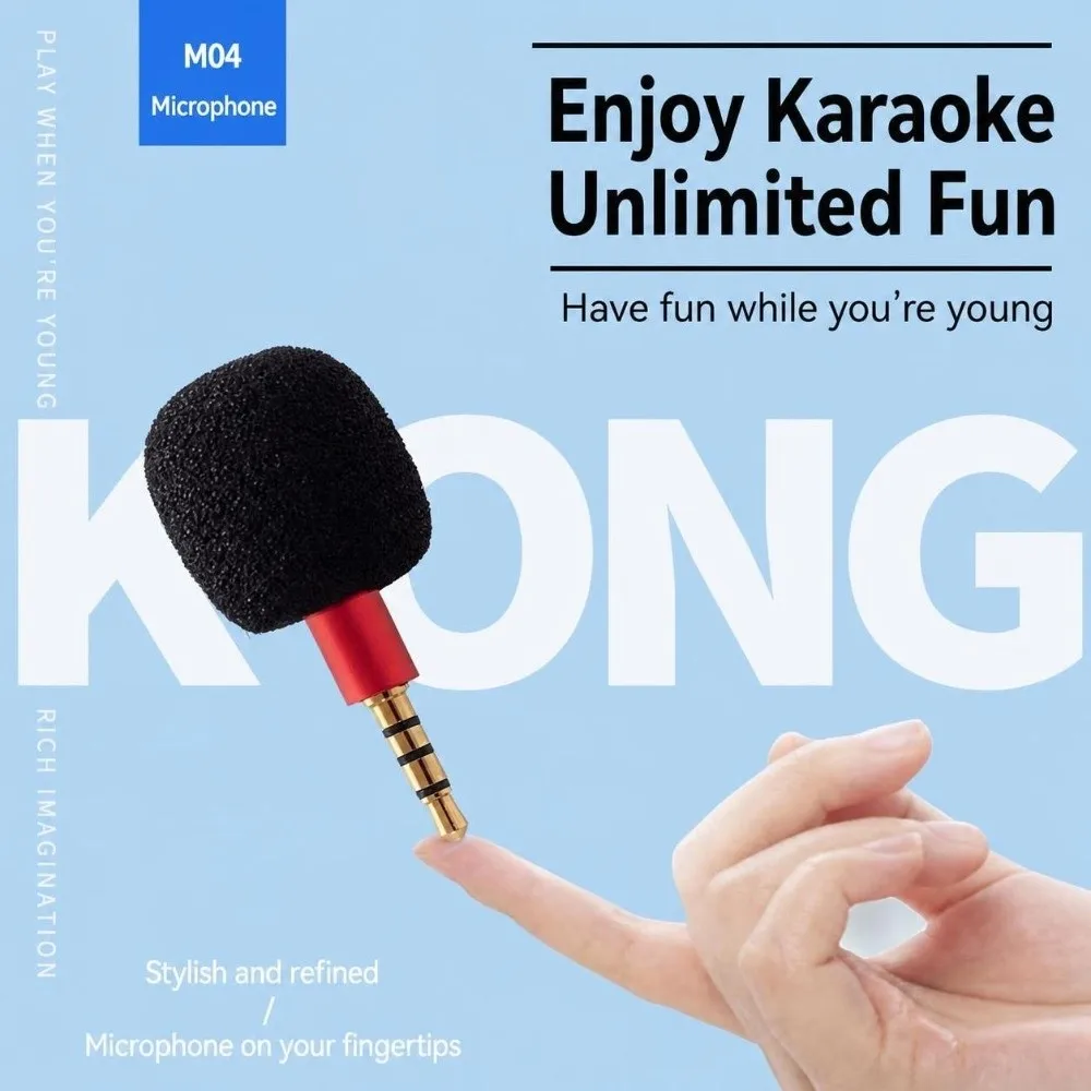 3.5mm Plug Mini Condenser Microphone Zero Current Hum Plug And Play Metal Shell Microphone Noise Blocking Clear Sound Capture