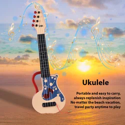 54cm Ukulele with Pick Musical Note Design Handheld Ukulele for Beginner Gift Music Small Guitar Nylon Strings Musical