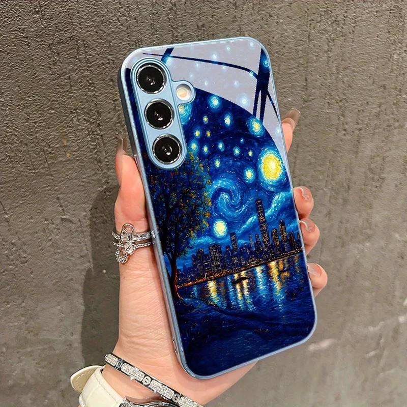 Century Art Oil Painting s26 ultra case Glass phone case for Samsung Galaxy s26/s25/s24/s23/s22 Ultra FE Plus A17 A16 A07 A26
