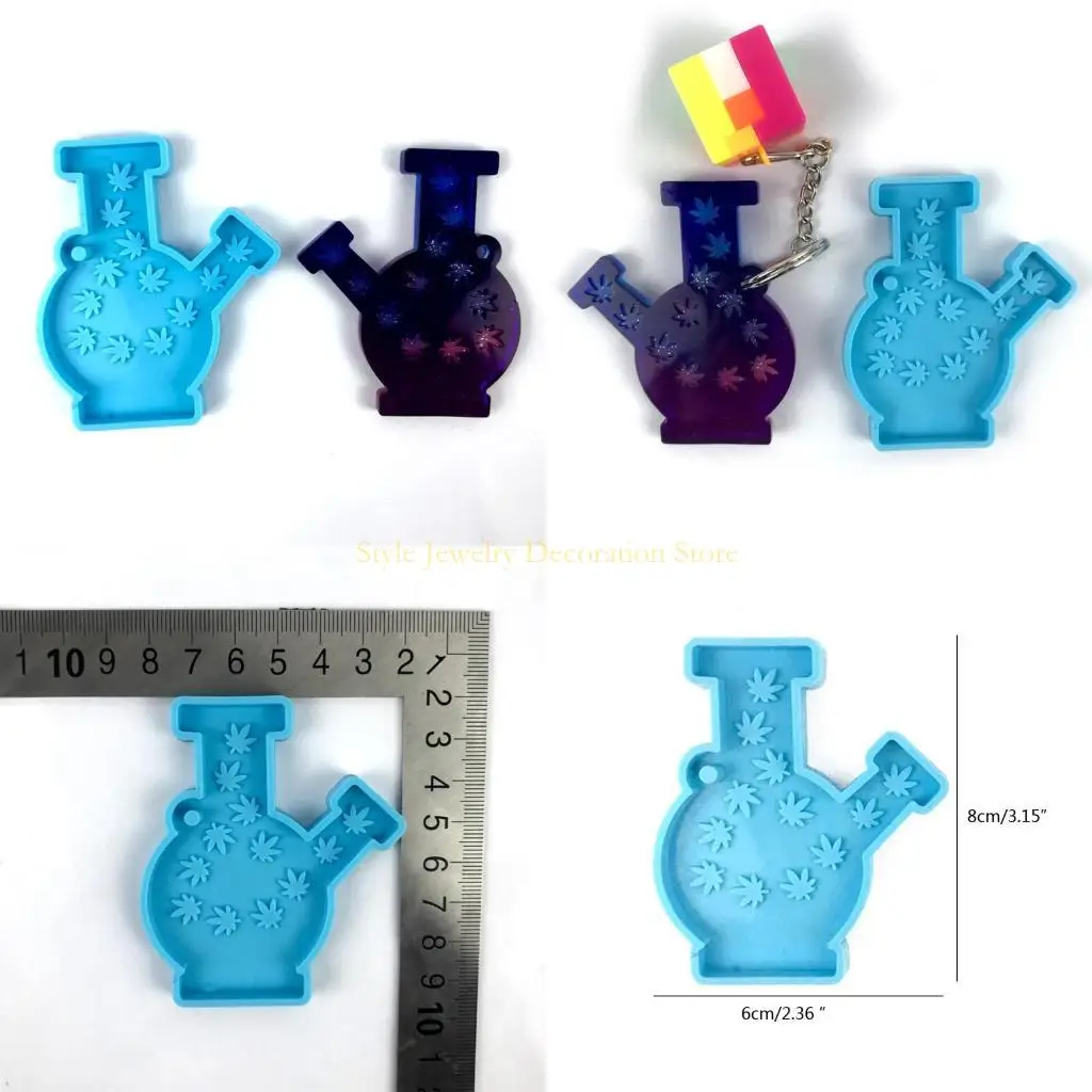 

D46E DIY форма для бутылки с листьями, брелок, подвеска, силиконовая форма, эпоксидная форма для литья, семейная форма