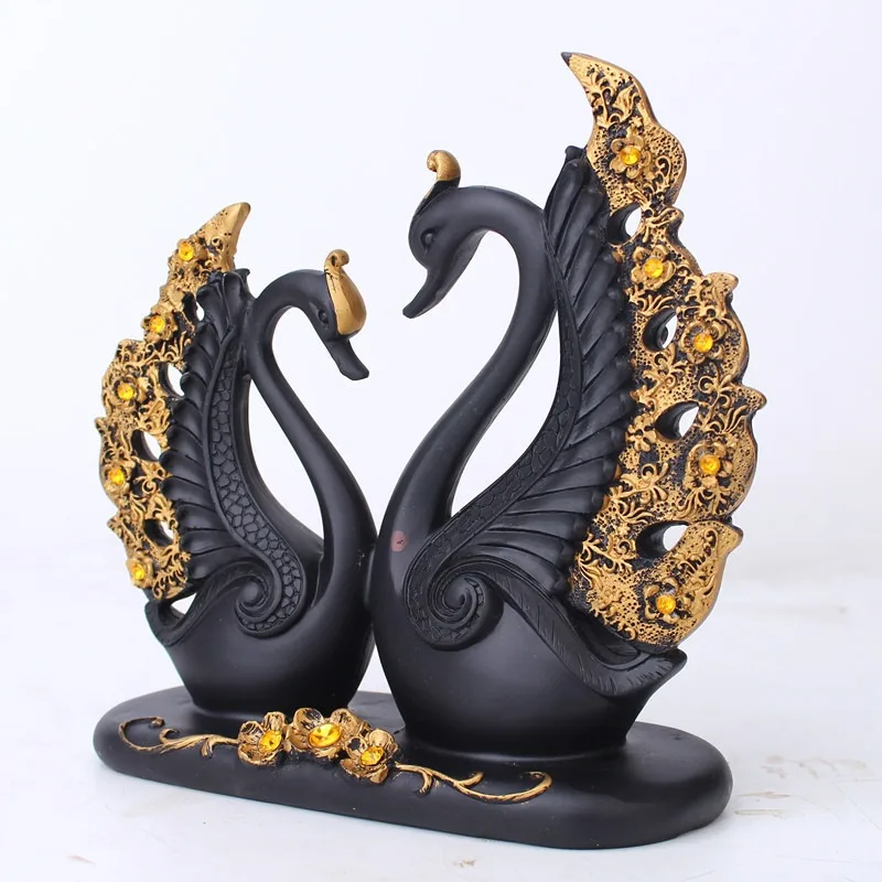 

Modern Minimalist Resin Couple Swan Crafts Sculpture, Creative Home Decoration, Room Decoration, Wedding Love Gift, 19cm