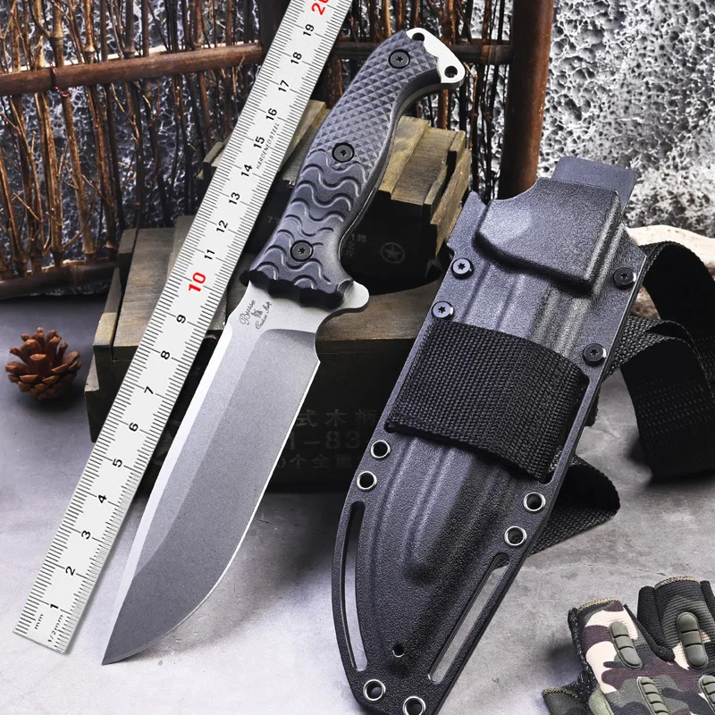 1pc，Outdoor High hardness straight knife, one keel, self-defense tactical knife, survival knife, open road mountaineering knife