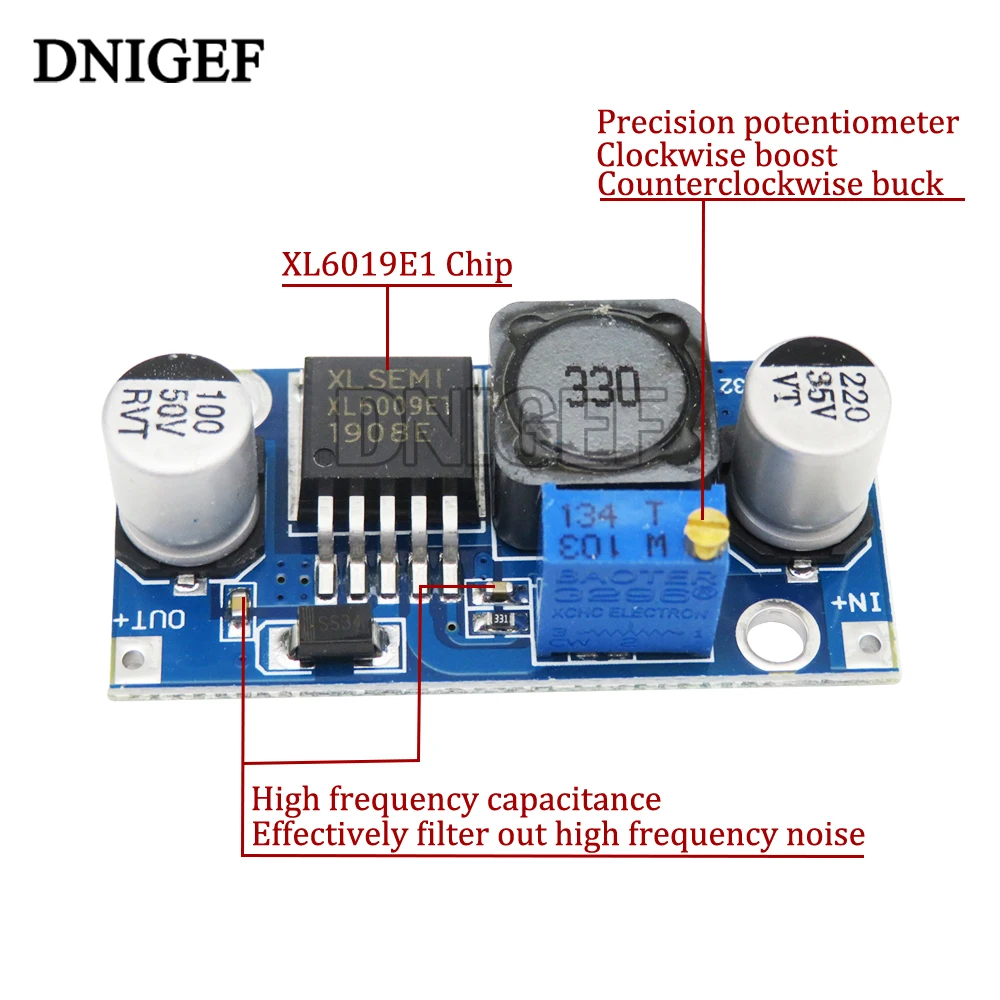 DC-DC XL6009 Auto Adjustable Step Up Step Down  Boost Buck Converter Module Solar 1.25-36V Voltage Board Switch