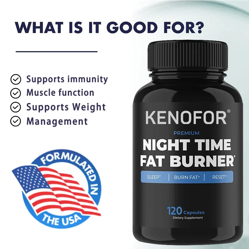 Night Fat Burner - Sleep Supplement, Appetite Suppressant, Energy Supplement - Premium Fat Burning, Muscle Growth, Metabolism