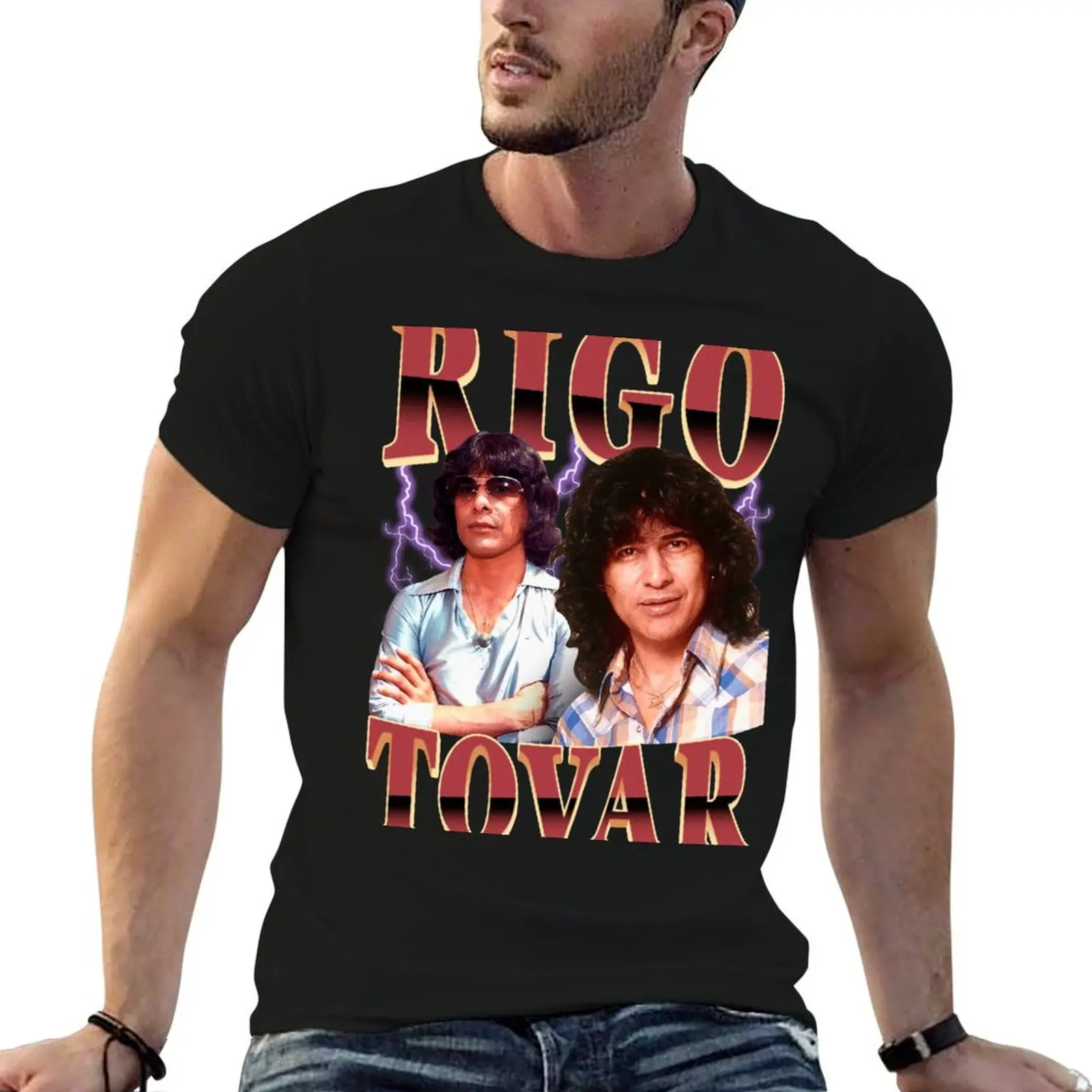 Camiseta Retro Vintage de Rigo Tovar, camisetas para hombre, camisetas gráficas divertidas para hombre, camiseta de algodón para hombre