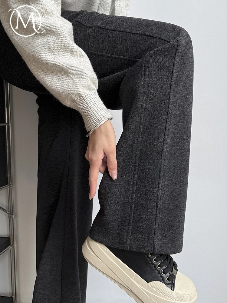 

Женские брюки из ацетатной шерсти, осенне-зимние, прямые, зауженные, спортивные, узкого кроя, для похудения, широкие шерстяные брюки-бананы