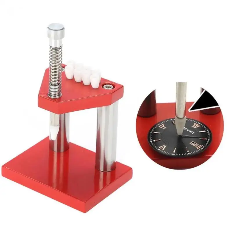 Alat Penarik dan Pemasang Jarum Jam Tangan Merah, Set Perkakas Perbaikan Komponen Jam Tangan untuk Pembuat Jam