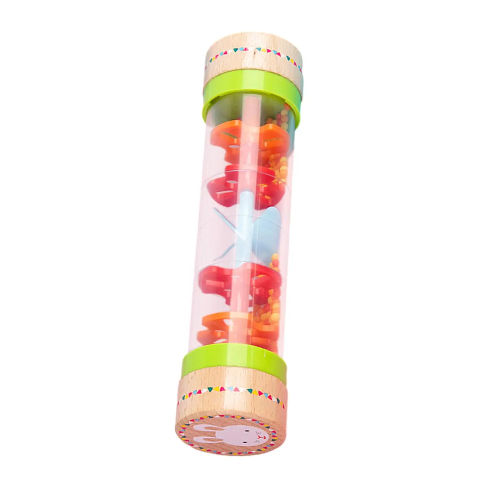 7.7inch Rainstick Rattle Tube Rainmaker Toy Developmental Baby Rattle Shaker Musical Instrument for Kids Children Plane Toy