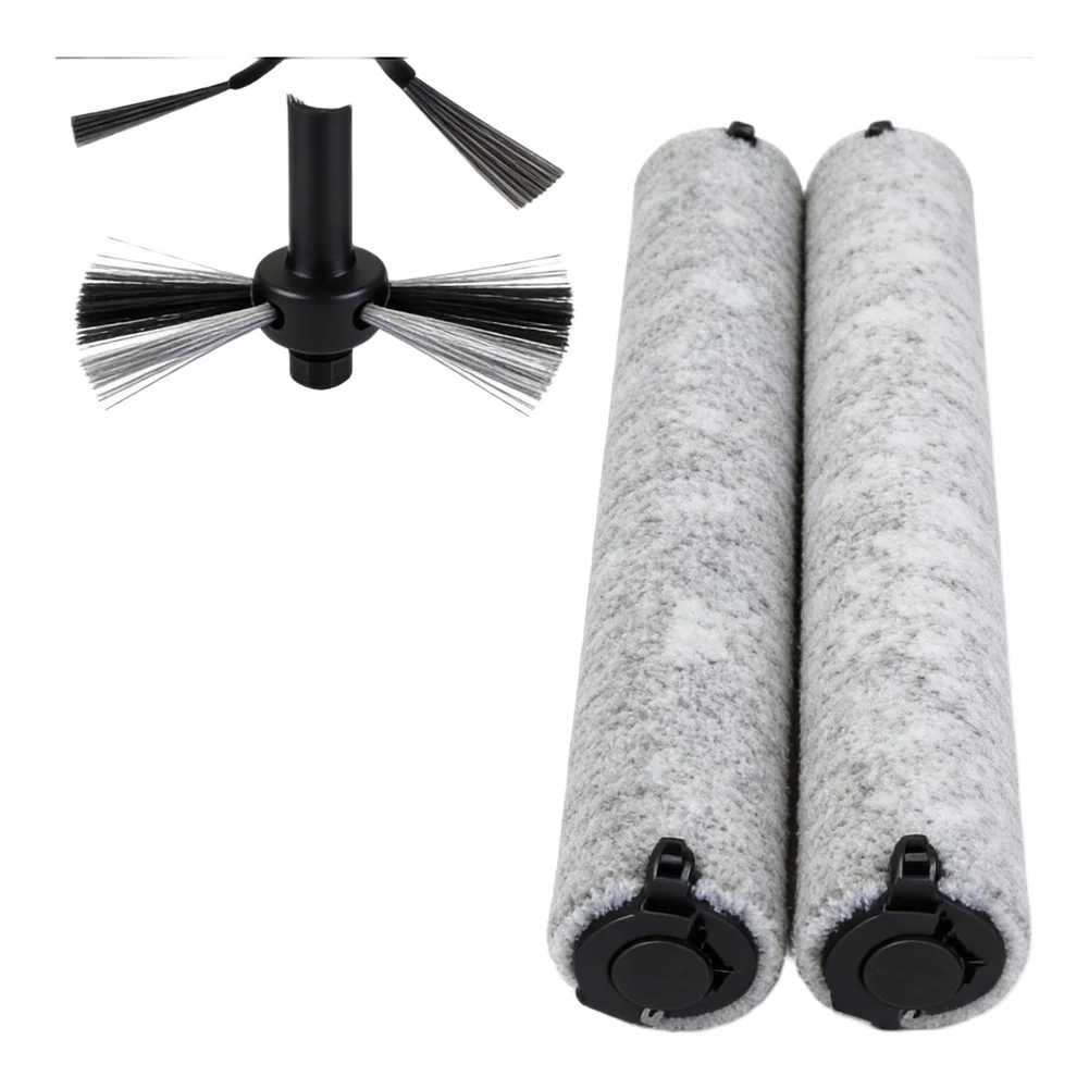 Replacement Roller Brush Kit for Dreame Aqua10 Ultra: 2 Water-Absorbing Mop Rollers and 4 Edge-Cleaning Side Brushes