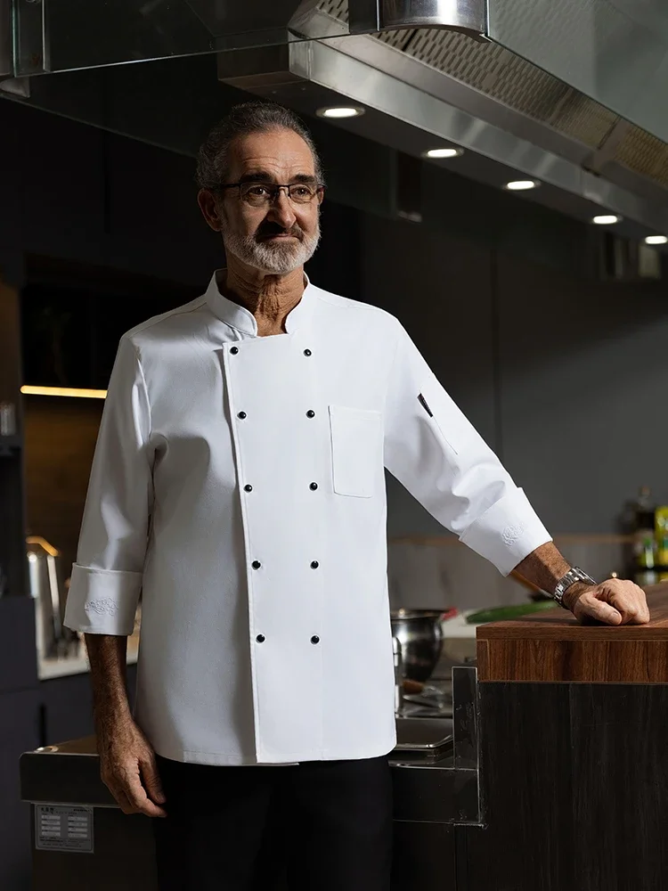 Uniforme de Chef para hombre, chaqueta pequeña para restaurante, Hotel, cocina, Catering, cafetería, ropa de trabajo, ropa de panadería