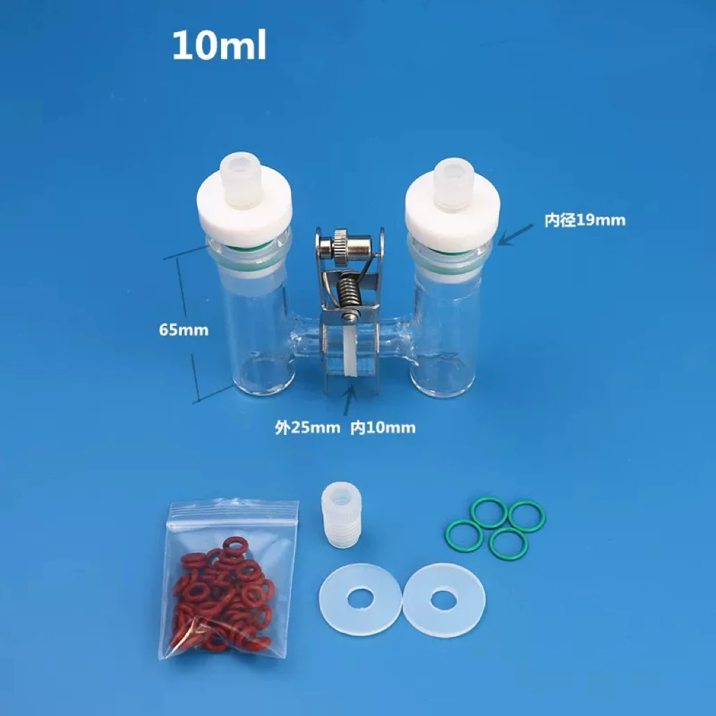 5-100ml H-Type Sealed Two-Compartment Electrolytic Cell Lab Exchangeable Ion-Exchange Membrane Electrochemical Cell