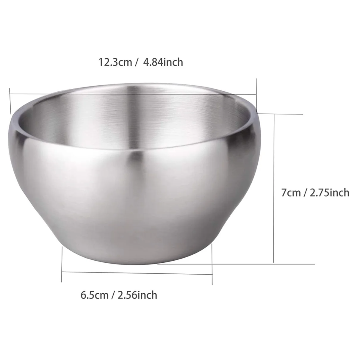 Stainless steel bowl Ice Cream Bowl Insulated Bowl 15oz Double Wall Soup Bowl SUS304 Stainless Steel Cereal Bowl, Set of 2
