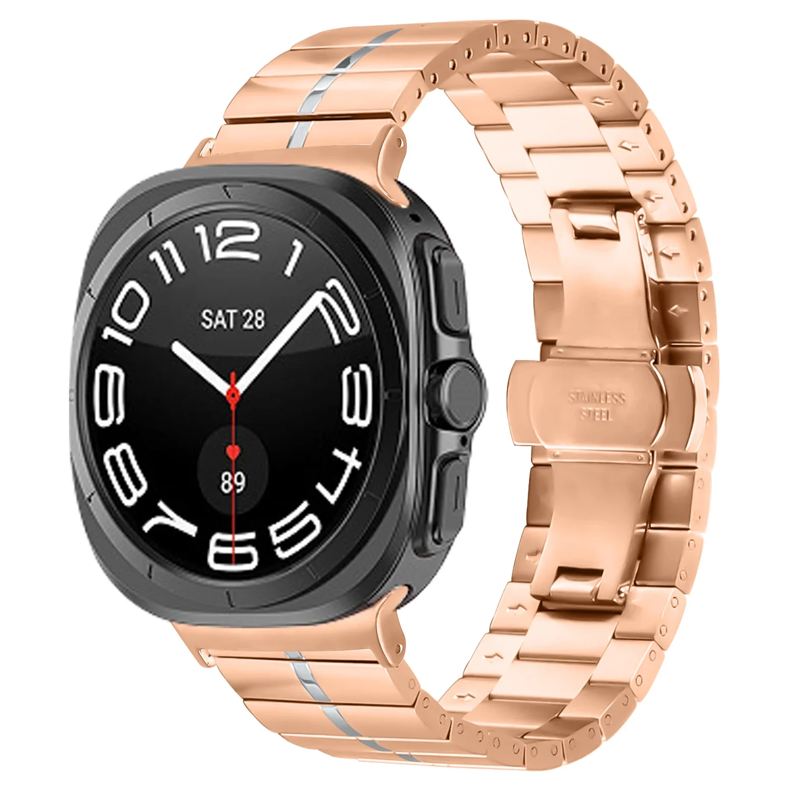 Correa de acero inoxidable para Samsung Galaxy Watch Ultra, pulsera de lujo, accesorios de Correa de Metal de 47mm