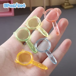 5Pcs/Set 1:12 Dollhouse Miniature Color Magnifier Mini Magnifier Glass Model For Doll House Decor Kids Pretend Play Toys