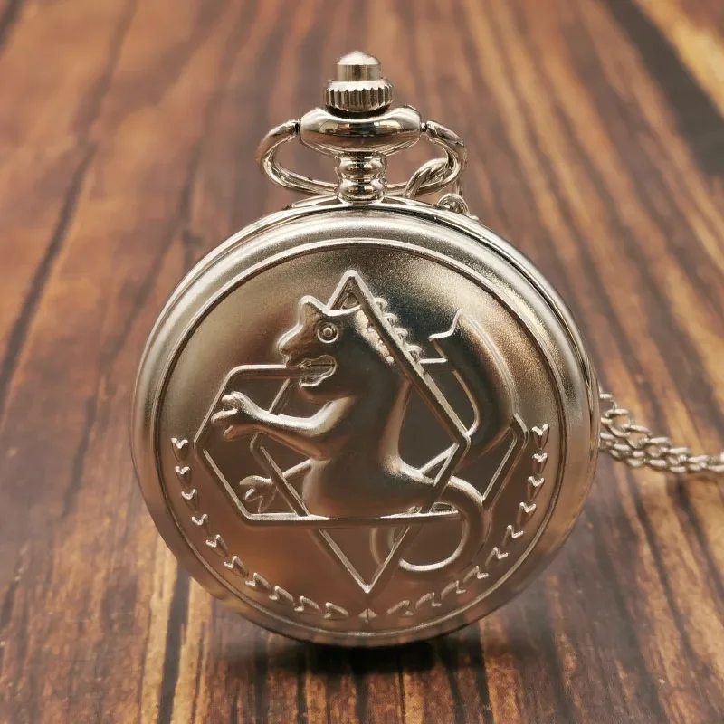 Full Metal Alchemist Vintage Fob Watch Pendant Mens Steampunk Quartz Pocket Watches mens Japan Anime Necklace Children Boy Gift