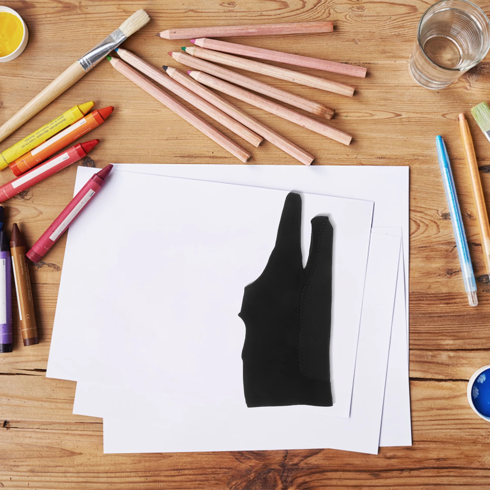 1Pair Tablet Drawing Glove Two-Finger Anti-Touch Accessory High Flexibility Reusable for Digital Sketching Writing