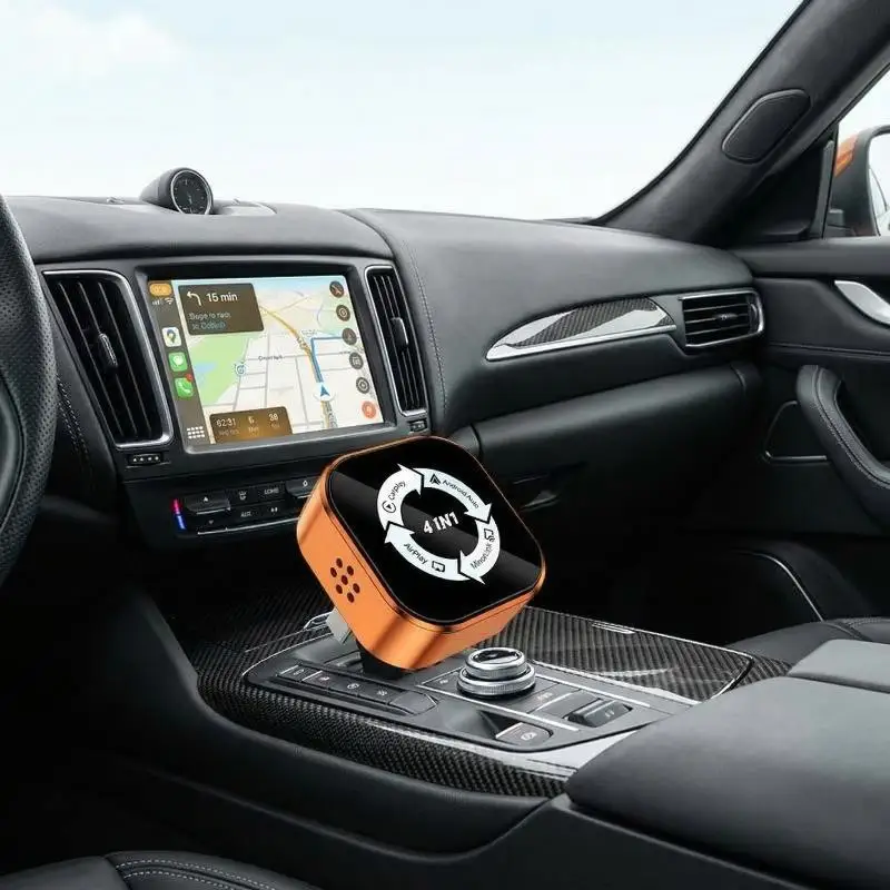 

【L】4-в-1 Интеллектуальный беспроводной адаптер CarPlay, Android Auto, MirrorLink, AirPlay для проекции экрана, мини-адаптер, автомобильный бокс