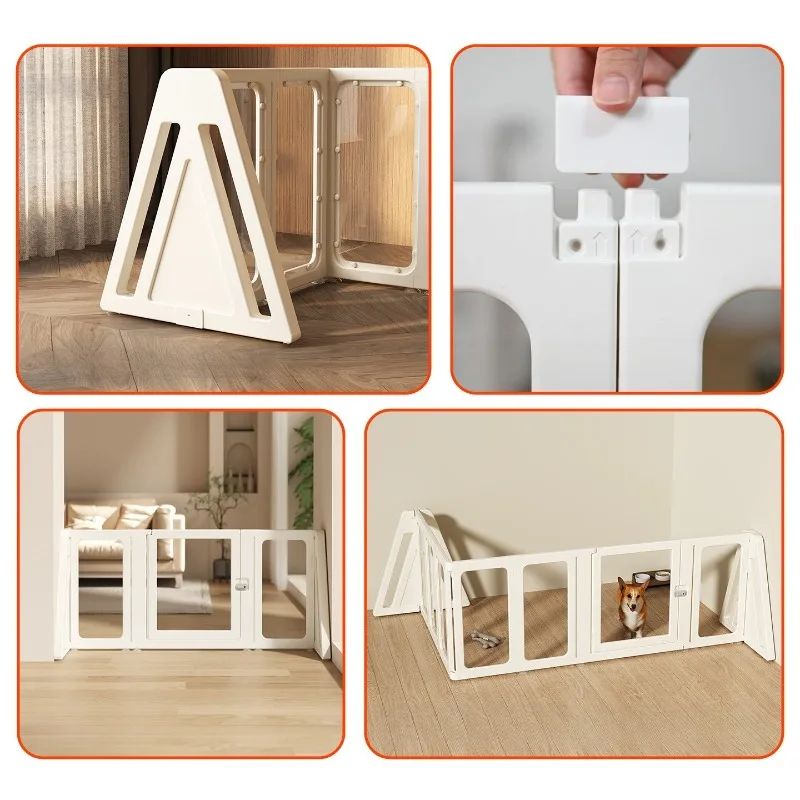 سياج كلب شفاف داخلي جرو الكلاب حاجز الأسوار كلاب أليفة هريرة القضبان روضة اكسسوارات بوابة الطفل الحيوانات الأليفة باب الضميمة #4