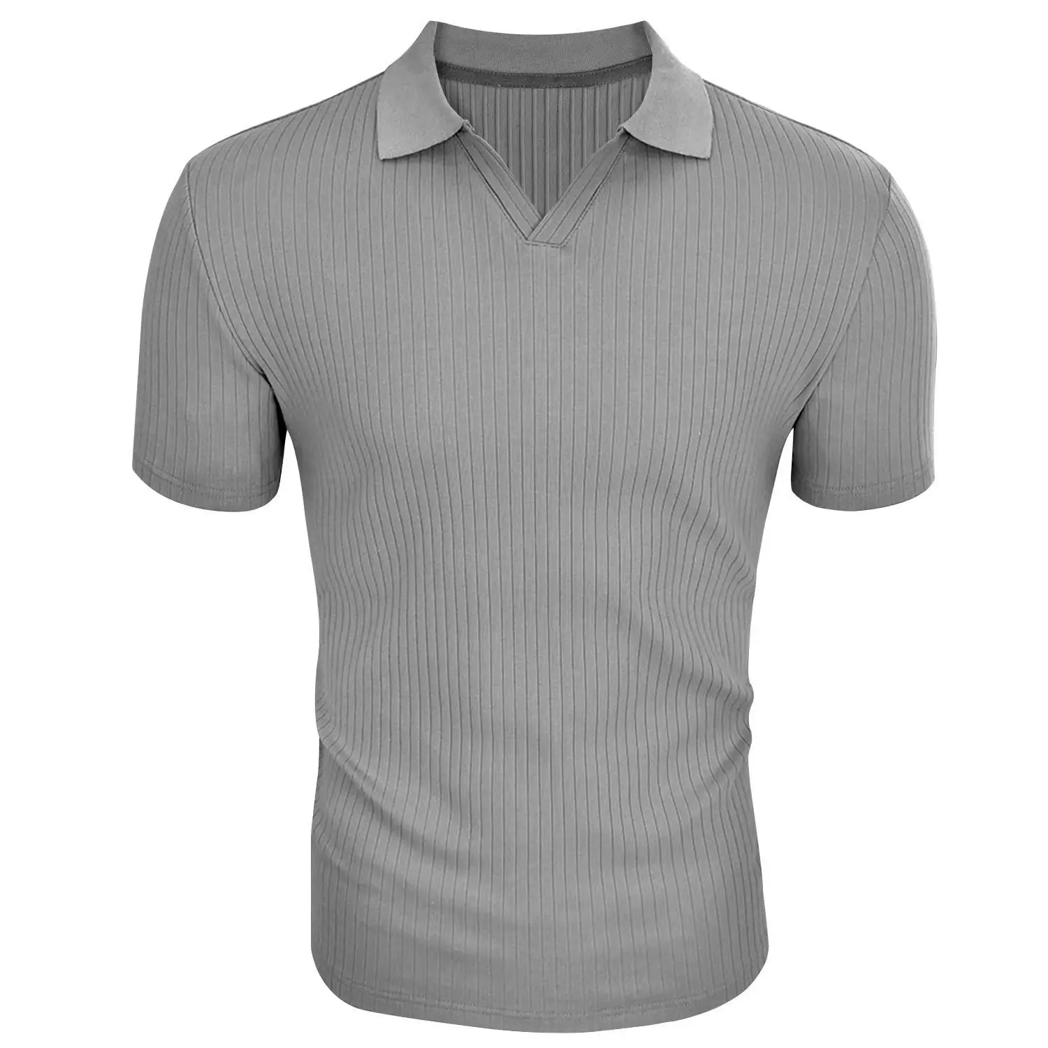 Neues Sommer-Herren-Freizeit-Poloshirt mit Kragen, V-Ausschnitt und Kurzen Ärmeln für den Täglichen Gebrauch – Detail 33