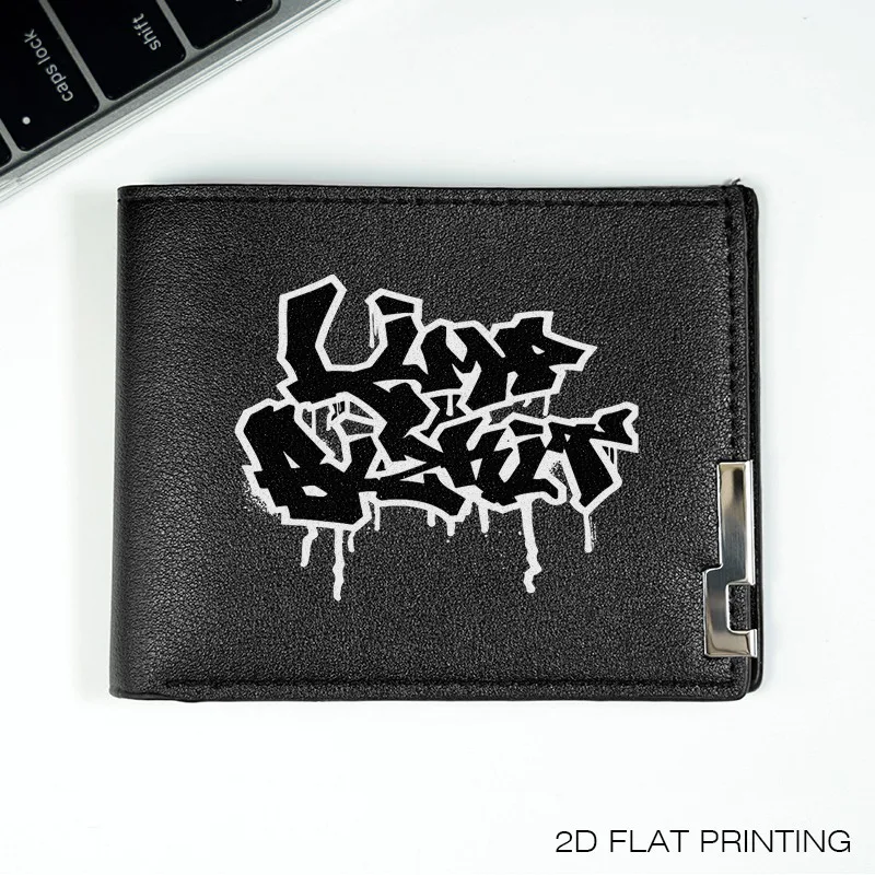 LIVE FAST GRAFFITI LOGO Cartera delgada para hombre PU LEATHER LIGHTWEIGHT DURABLE ACCESORIO DE MODA DE BUSINESS PARA uso diario