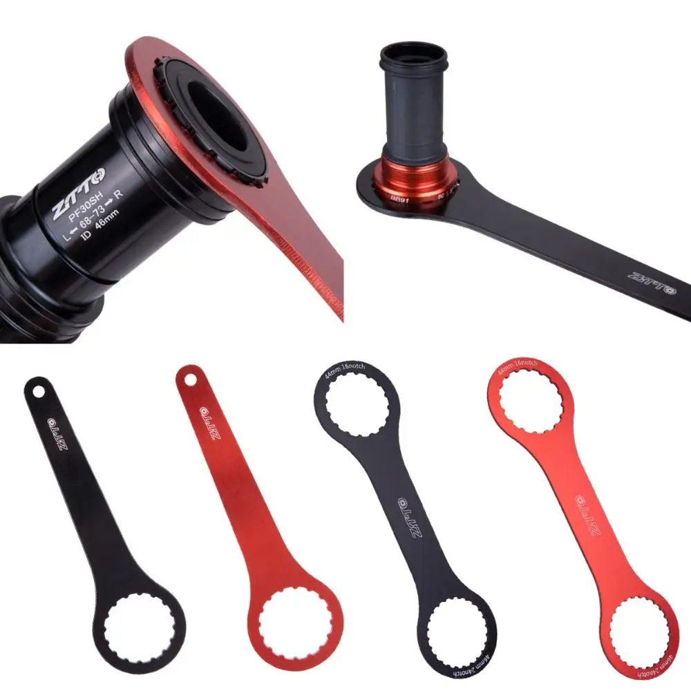 Aluminum Alloy Bicycle Central Axis Wrench Bike Tool Long Bicycle Bottom Brackets Wrench Metal Teeth Double Headed