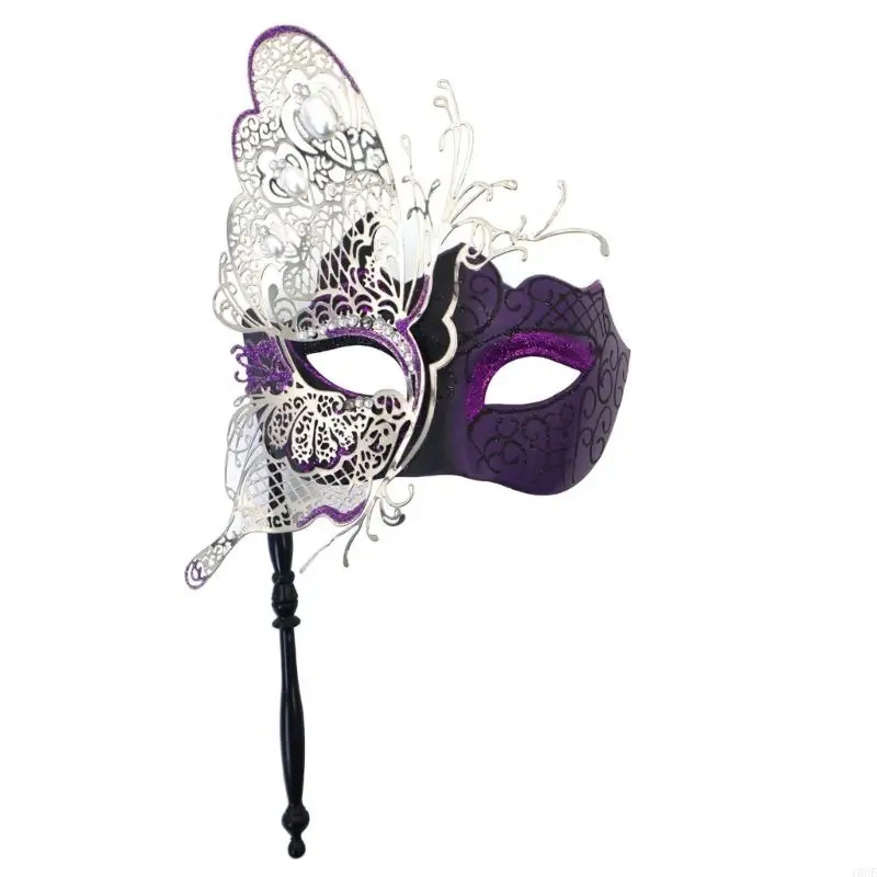 Fashionable Butterfly Themed Face Covering Handheld Face Mask Costume Accessory 