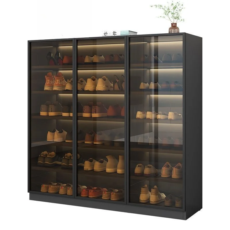 Entry cabinet at the entrance of the shoe cabinet, household glass shoe cabinet, locker integrated against the wall, corridor st