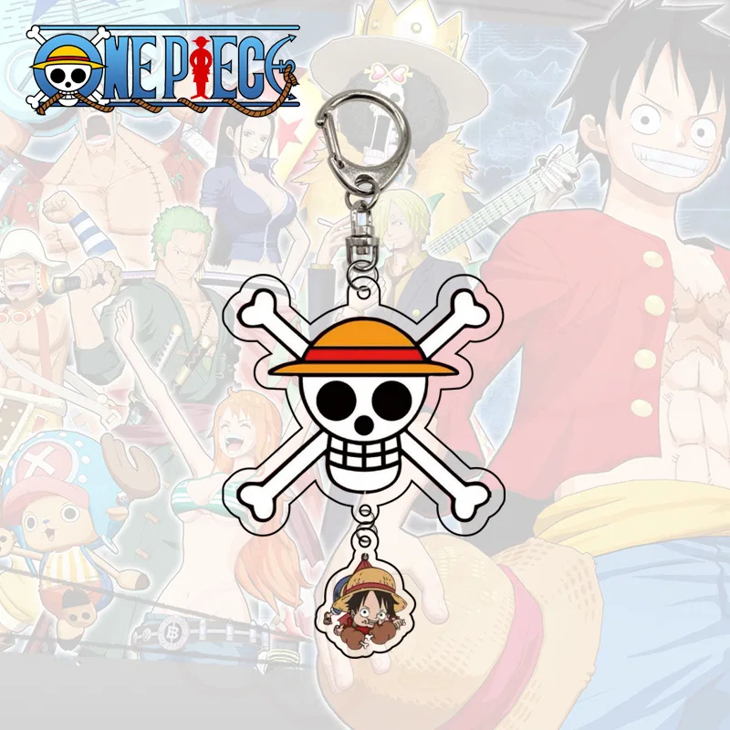 One Piece Luffy Action Anime Figures  Sanji Zoro Doll Fashion Student Bag Pendant Cute Style Men'S Birthday Gift Key Ring