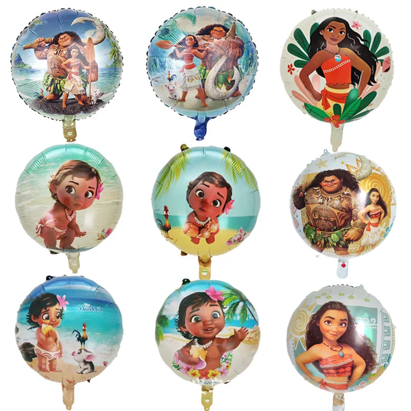 50pcs Disney Balloons Moana Cartoon Double Sided Moana Set Home Banquet Party Decorations Kids Birthday Gifts Baby Shower Toys