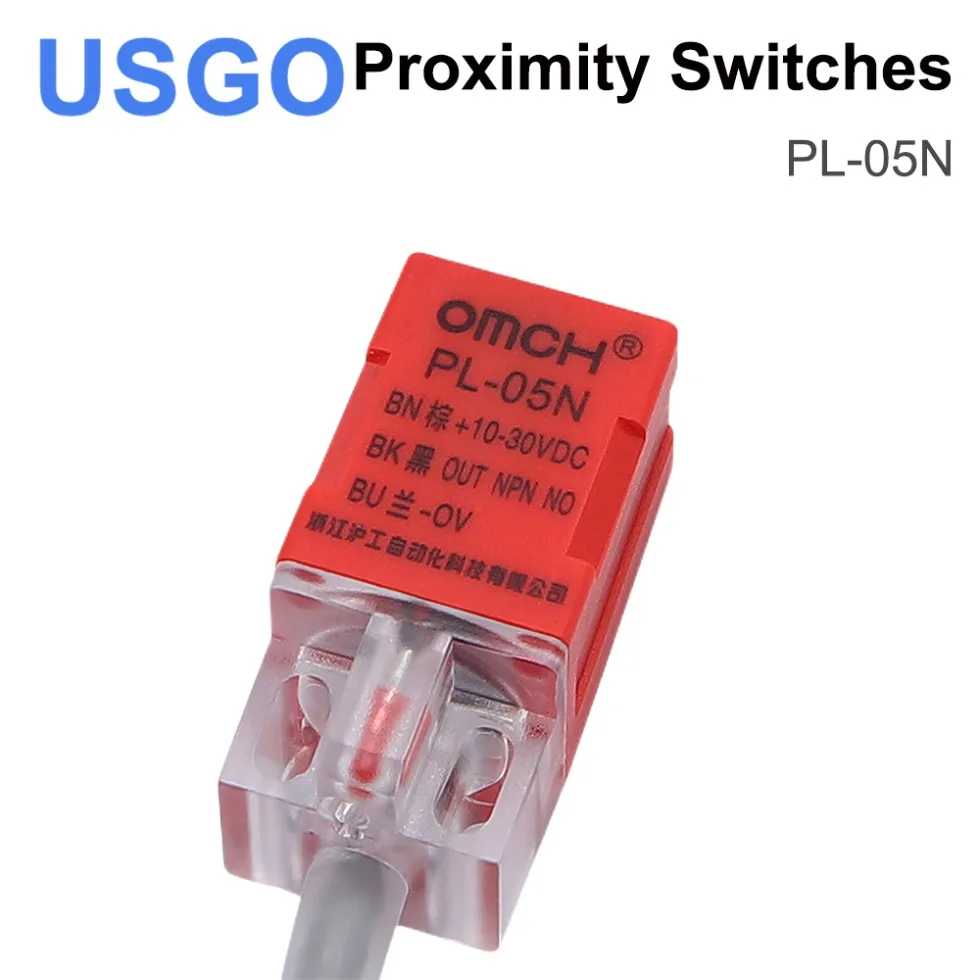 USGO OMCH Proximity Sensor Switch Inductive PL-05N 5mm NPN Out DC10-30V Normal Open NEW for Laser Cutting Machine