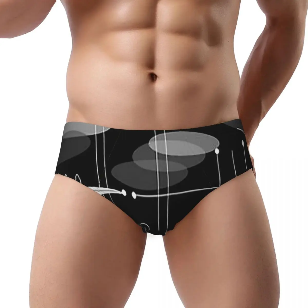 

Mid-Century Atomic Space Age Men's Triangle Panties Ventilate Boxer Underpants Short Underwear for Homme Man Boyfriend Gift