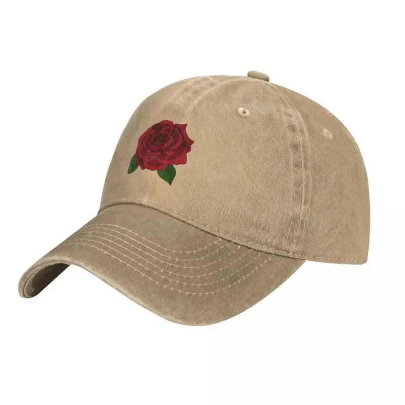 

Rose Washed Baseball Cap Red Flower Streetwear Trucker Hat Summer Men Women Tennis Skate Custom Logo Baseball Caps