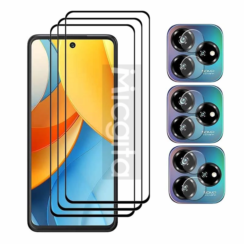 Защитная пленка для экрана с полным клеем для смартфона ZTE Axon 60 Lite, стекло с защитой от царапин Axon 60 Lite, мягкая оптоволоконная пленка для объектива