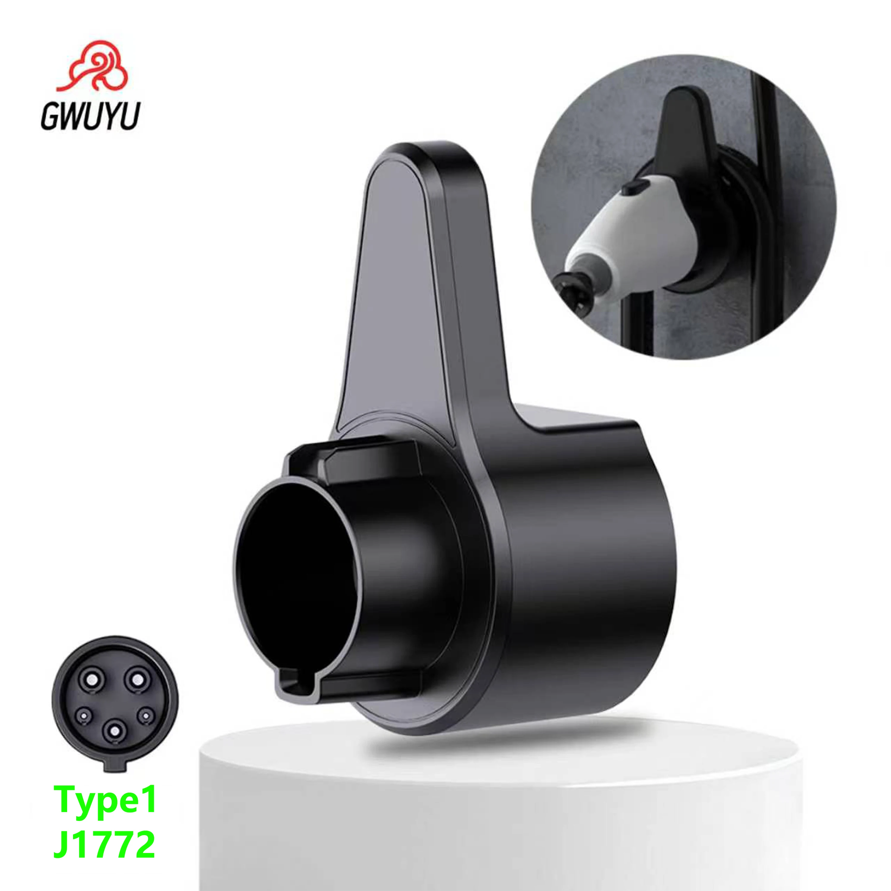 

GWUYU SAE J1772 Wall Mount Connector Holster EV Charger Plug Holder Bracket for US Standard AC Charging Station