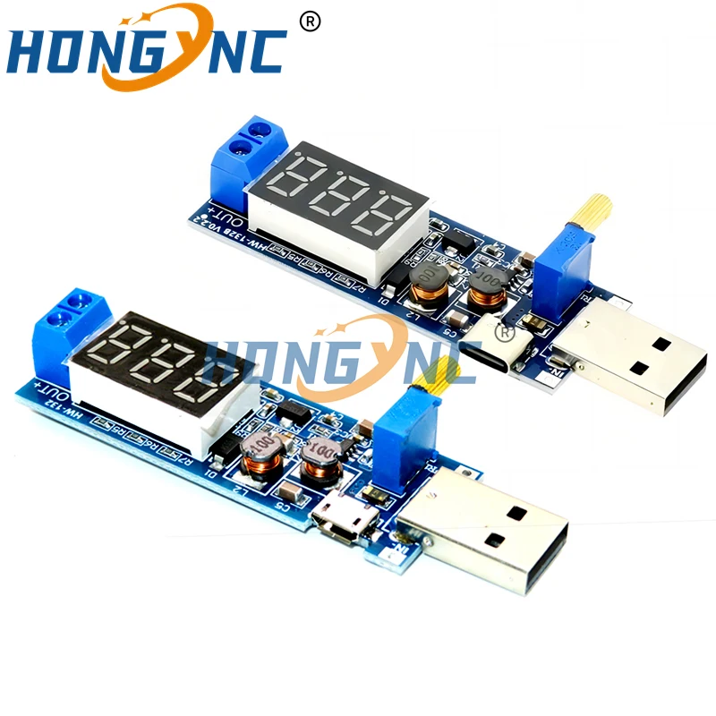 DC-DC 5V to 3.5V / 12V USB Step UP / Down Power Supply Module Adjustable Boost Buck Converter Out DC 1.2V-24V Micro / Type-C USB