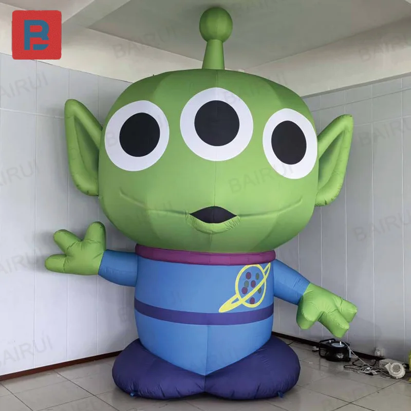 Inflatable three-eyed monster with blower, outdoor square grassland activity decoration and promotional props