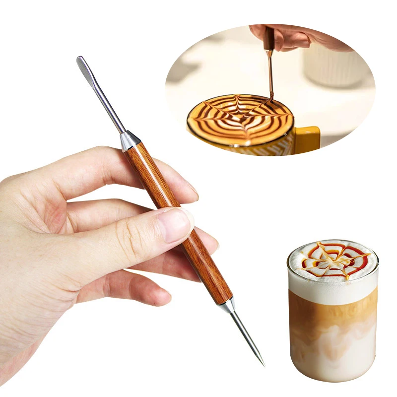 2025 New Coffee Latte Art Pen Stainless Steel Spice Cappuccino Pull Needle Latte Coffee Decorative Art Pen Coffe Spice Pen