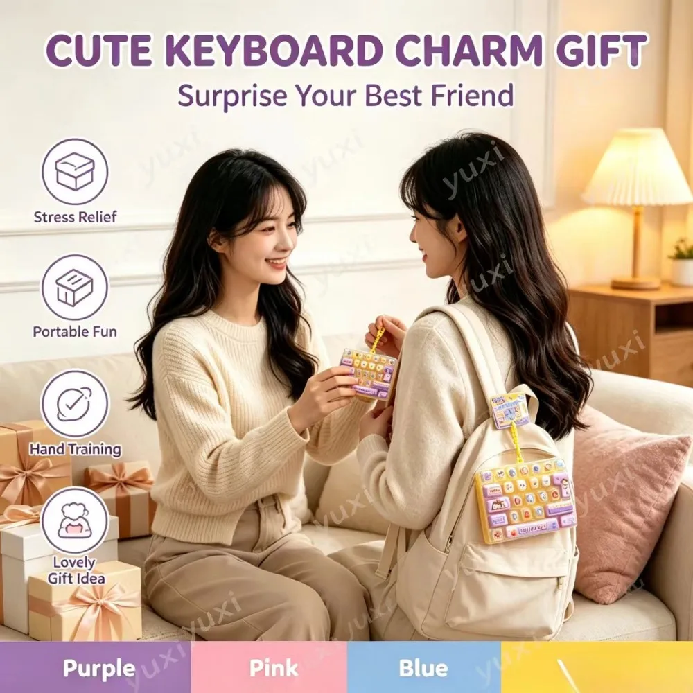@Goodie Bag Stuffer 26 Grid Keycap Clicker Mechanical Keyboard Keychain ASMR Tactile Tech Gadget Event Party Favor Novelty Gift view 4