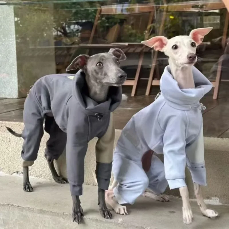 Winter Dog Clothes Autumn High Collar Dog Coat Warm Windproof Italian Greyhound Whippet Dogs Clothing Autumn Fleece Dogs Coats