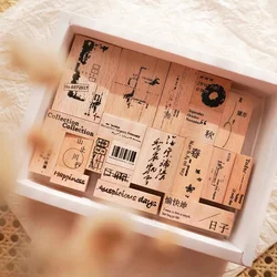 Jennyyuanzi Vintage Warm Winter Words Wooden Rubber Stamp for DIY Scrapbooking Photo Album Card Making
